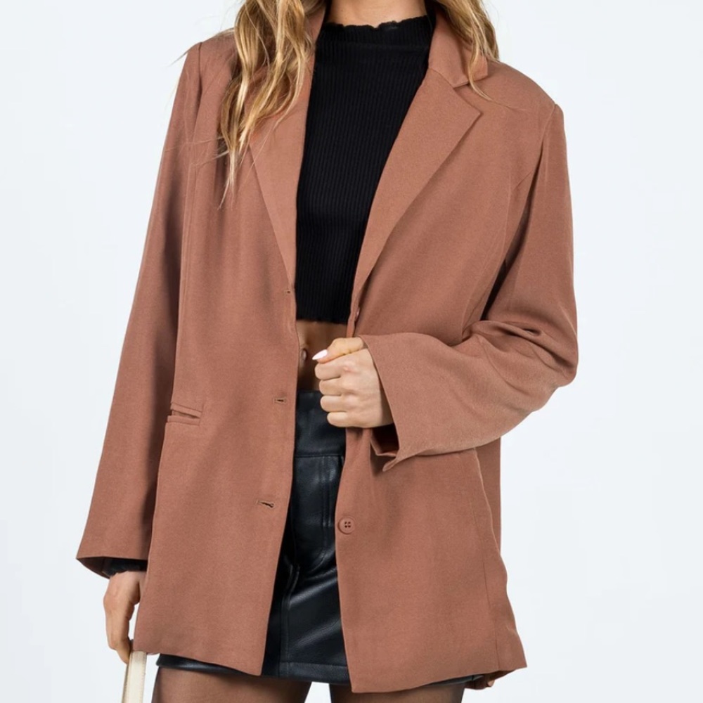 Albert Relaxed Blazer Brown - Princess Polly
